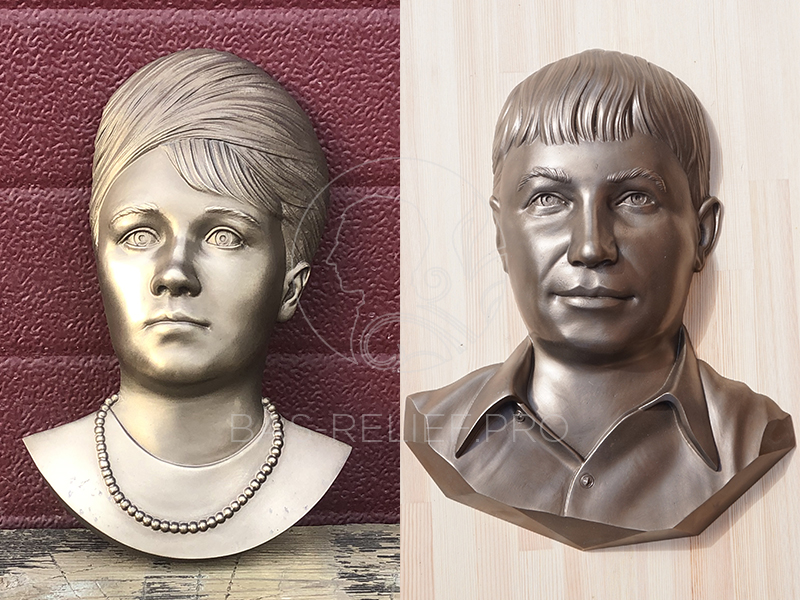 Портретные барельефы из бронзы и камня